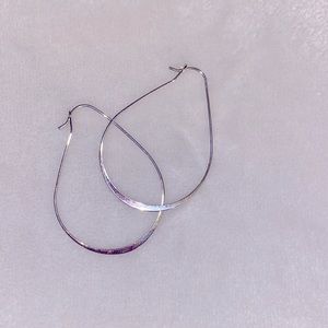 Silver Oval Hoop Earrings